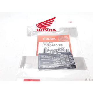 87505-K97-N00 label ban sticker informasi tekanan ban pcx 150 original honda ahm