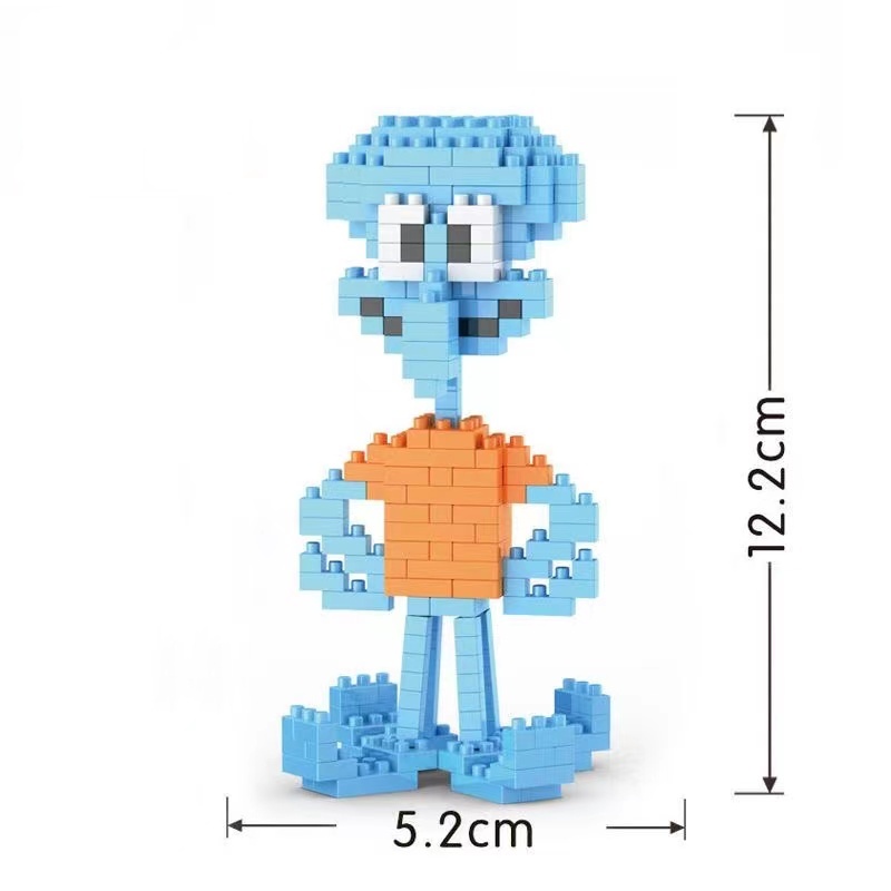 Puzzle Dimensi Kompatibel Dengan Lego Micro Diamond Partikel Kecil Blok Bangunan SpongeBob Anak Mainan Edukasi