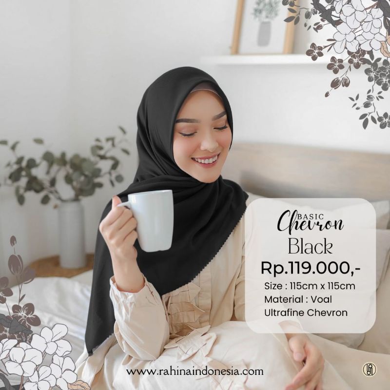 Basic Chevron by Rahina Indonesia - Hijab Jilbab Segi Empat Polos ORIGINAL