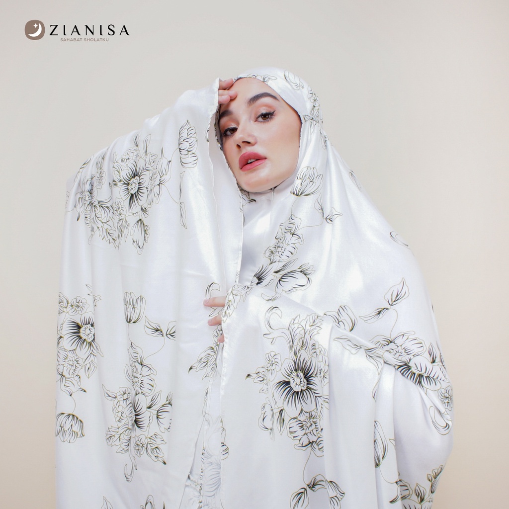 Mukena LAKEYA x ZIANISA FLORIS Bahan Premium Silk Dewasa Jumbo Mukenah Travel Umroh Haji