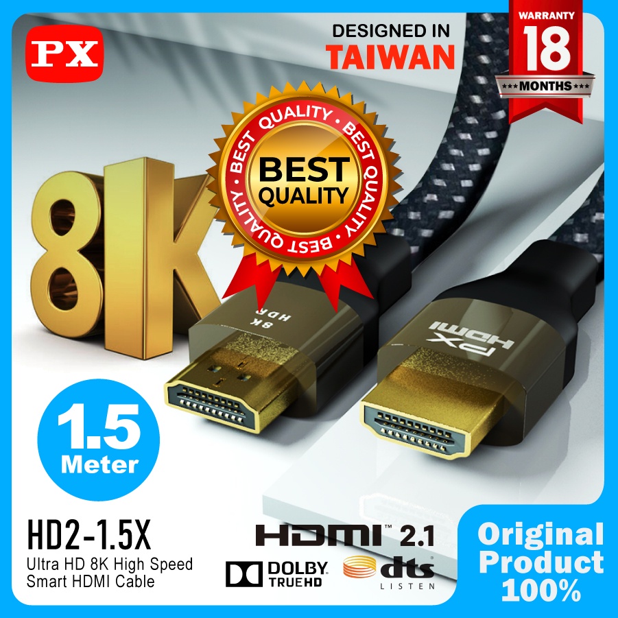 HDMI Kabel 2.1 High-Speed 8K HDR Smart HDMI Cable 1.5M PX HD2-1.5X