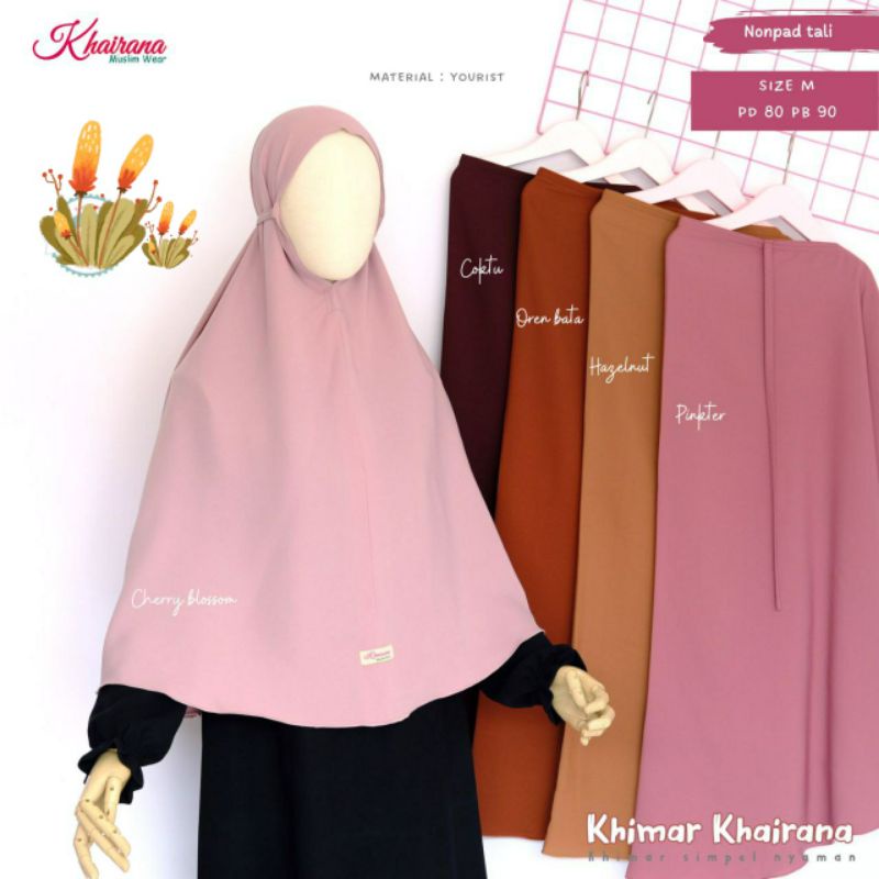khimar khairana size M thalia pad & nonpad
