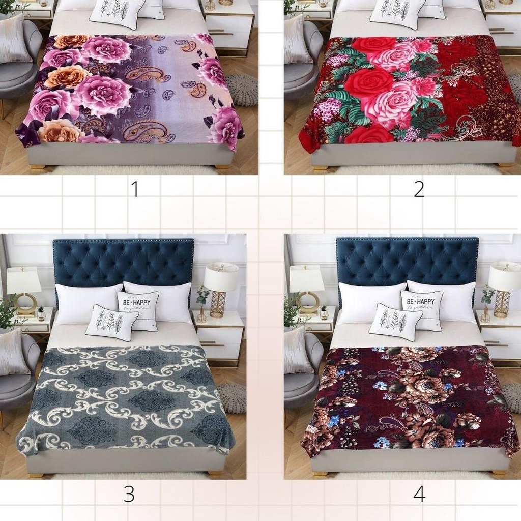 Selimut Dewasa Bulu Elegan | Selimut Motif Bunga