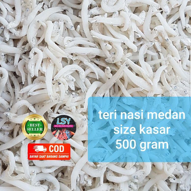 

✨11.11✨ ikan asin Teri nasi medan super/ tn putih / size jumbo 500gr