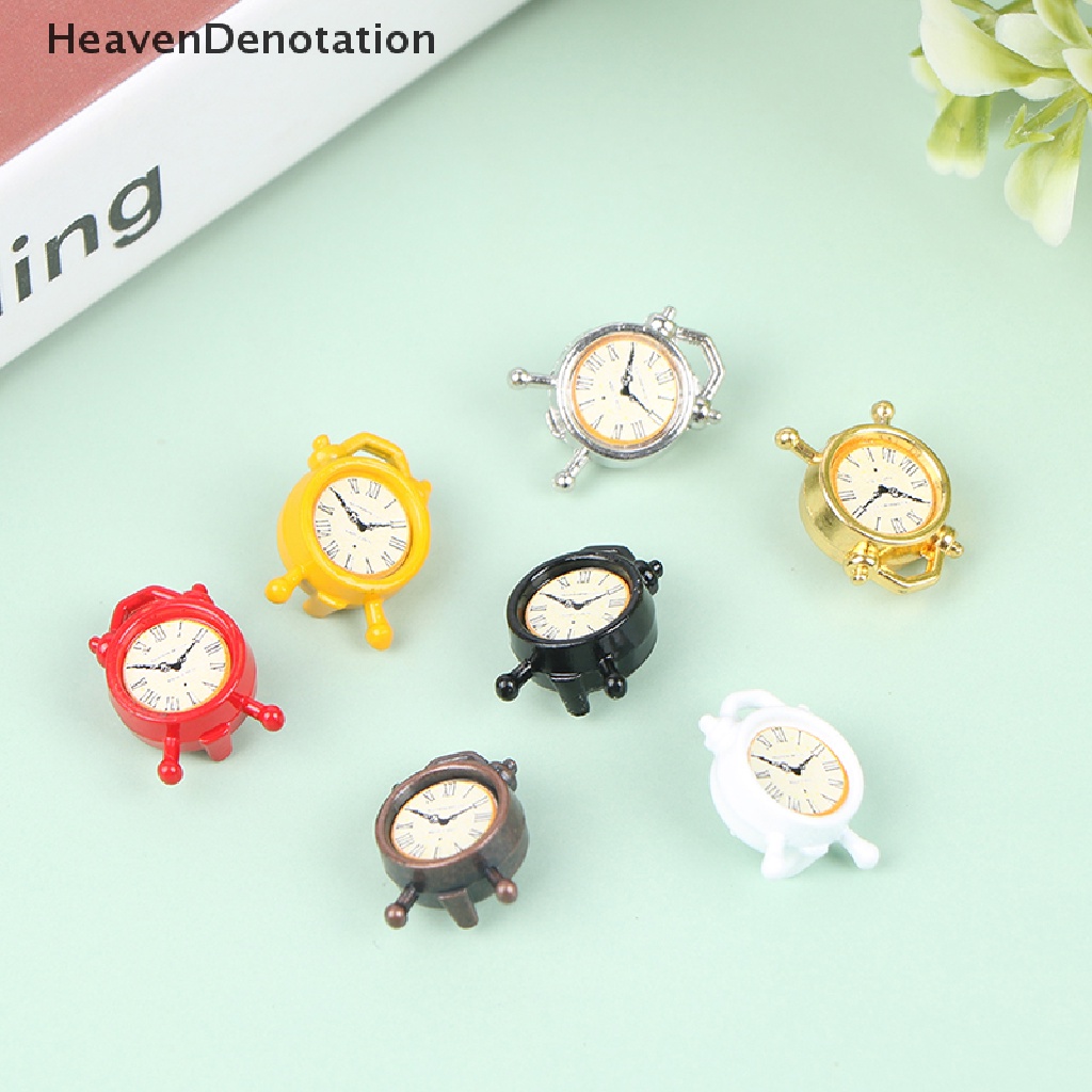 [HeavenDenotation] 1Pc 1: 12 Dollhouse Miniature Alarm Clock Model Doll Home Room Decoration Toy HDV