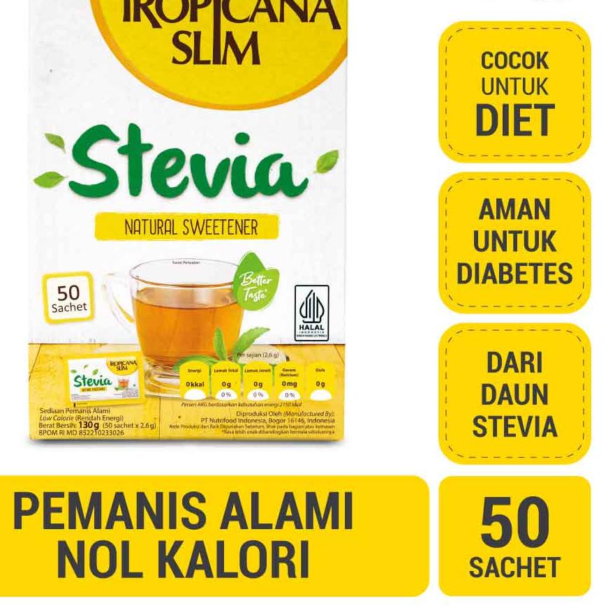 

HOT Product Tropicana Slim Sweetener Stevia 50 sachet - Pemanis Alami untuk Batasi Gula 