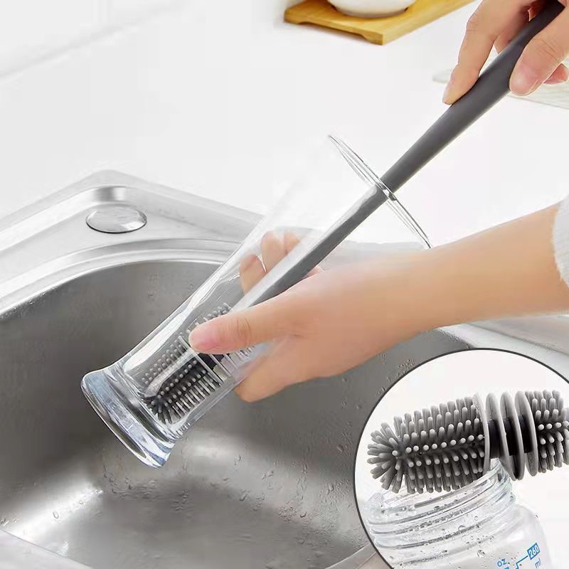 SIKAT SILIKON PEMBERSIH BOTOL GAGANG PANJANG / SIKAT BOTOL SILIKON / SIKAT PEMBERSIH SILIKON / SILICONE BRUSH