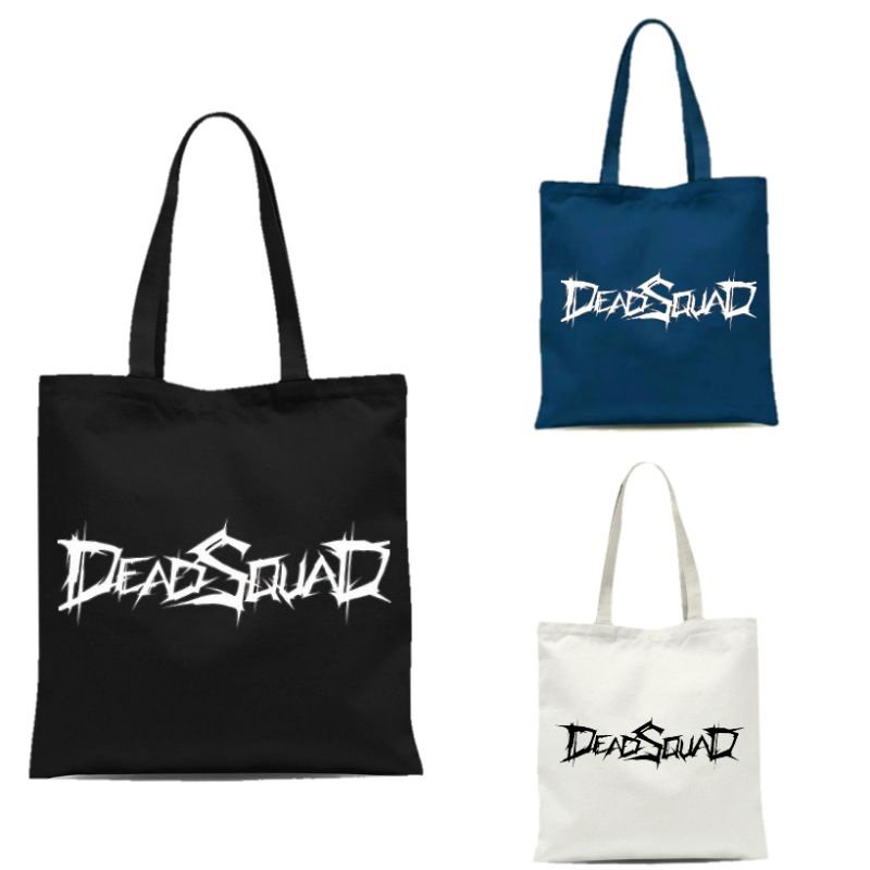 Tote Bag Kanvas Resleting Dead Squad /Tote Bag Wanita /Totebag kanvas hitam /Totebag Tote bag Tas Murah