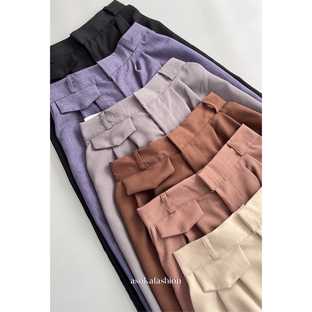 ASOKA Alizee Pants 2168 - Trouser Wanita - Loosepants Highwaist