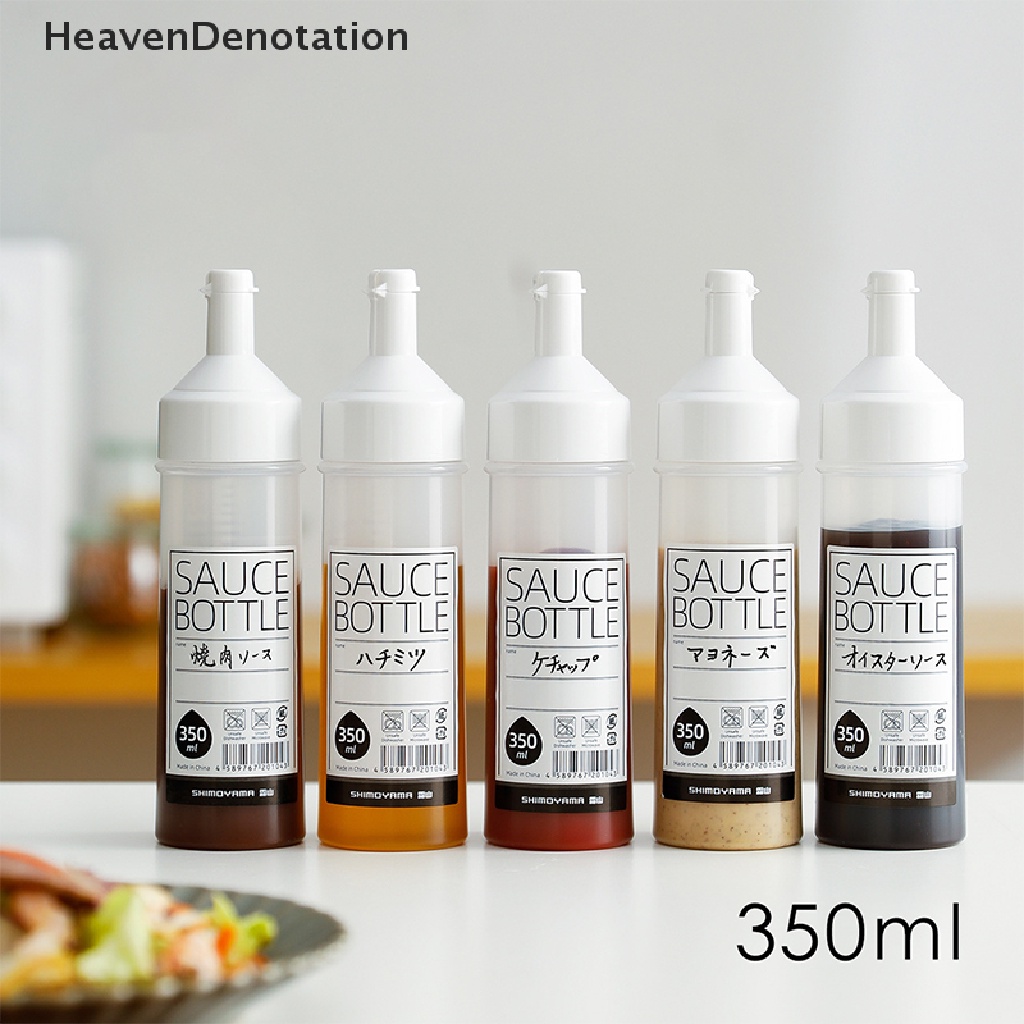 [HeavenDenotation] Botol Peras Bumbu 350ml Kecap Dispenser Saus Salad Mustard Dengan Tutup On Lid Olive Oil Bottle Kitchen Gadget HDV