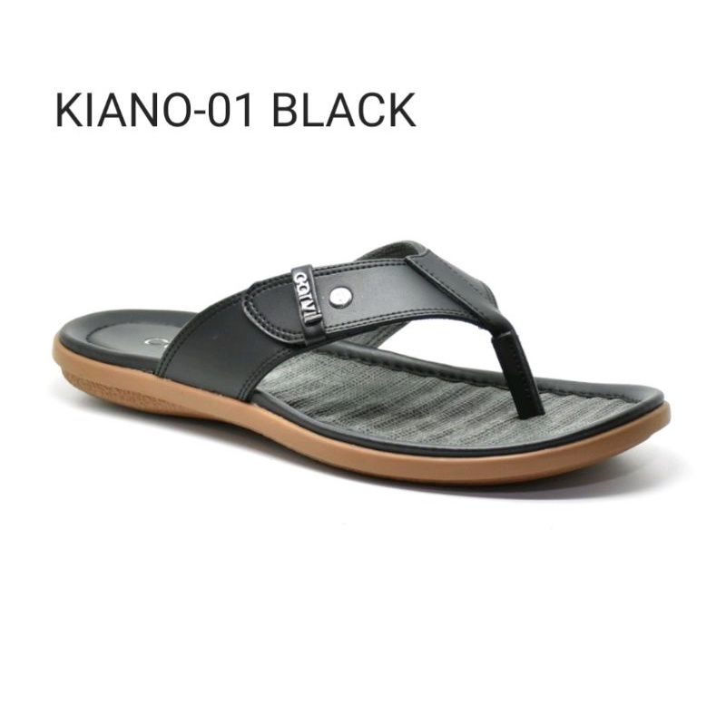 Carvil KIANO-01 BLACK | Sandal Casual Pria Original Carvil Empuk Tidak Licin Keren Trendy Nyaman di Kaki