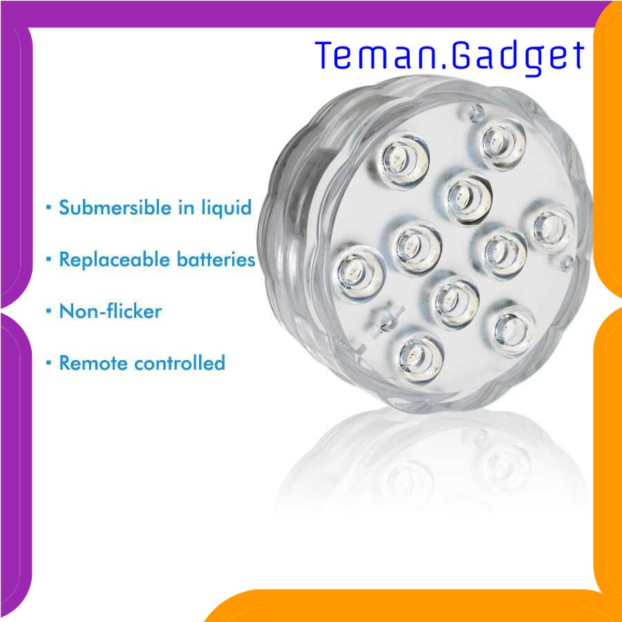 TG - LMP Lampu Hias LED Bawah Air Waterproof Submersible RGB 2PCS with Remote - 13017