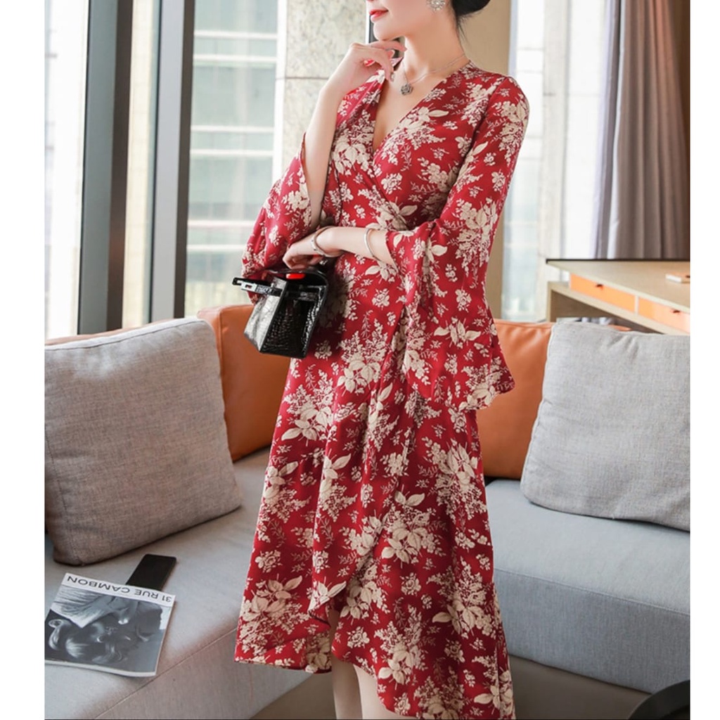 Plumeria Dress Korea Import Dress Bangkok Korean Style Motif Three M Terbaru Murah