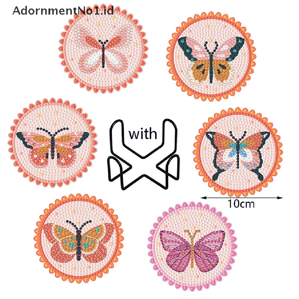 [AdornmentNo1] 6/8pcs DIY Diamond Paing Natal Coaster Ornamen Santa Snowman Cangkir Minum [ID]
