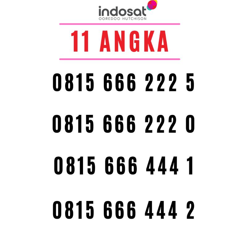Nomer cantik im3 kartu perdana indosat cantik nocan gratis kuota internet