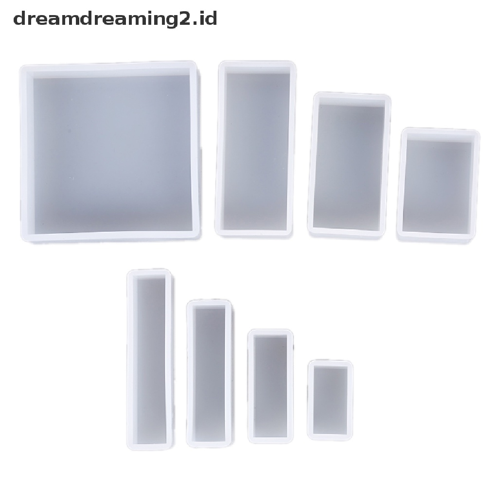 (dream) Cetakan Silikon DIY Membuat Persegi Persegi Persegi Panjang Eksospy Resin Kerajinan Perhiasan Dekorasi.