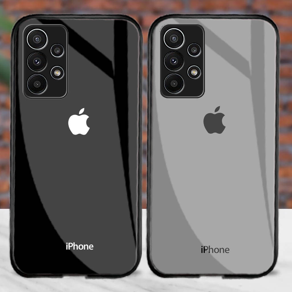 Softcase Glass Kaca Samsung A32 4G Samsung A32 5G [M154] Case Motif Iphone For Samsung A32 4G Samsun