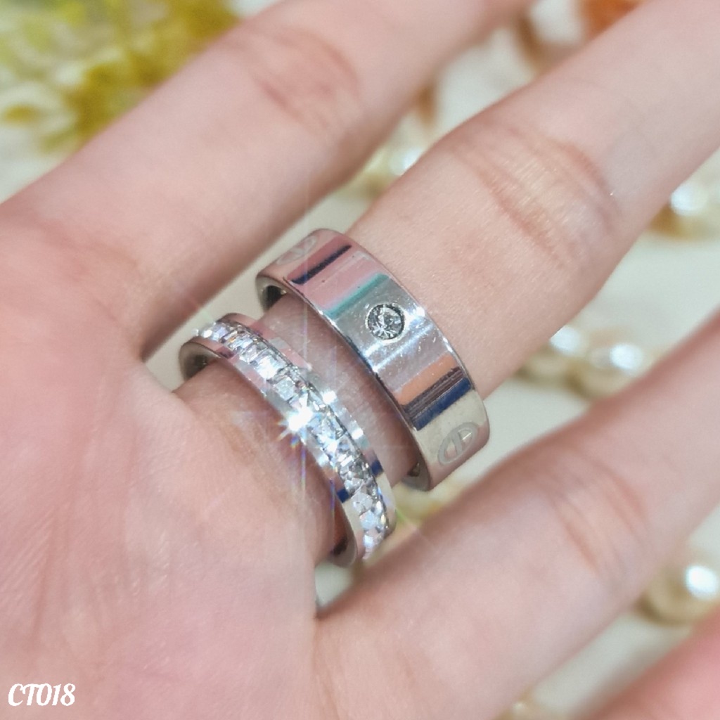PGX Cincin Titanium Couple Tunangan Aksesoris Fashion Perhiasan Anti Karat - CT018