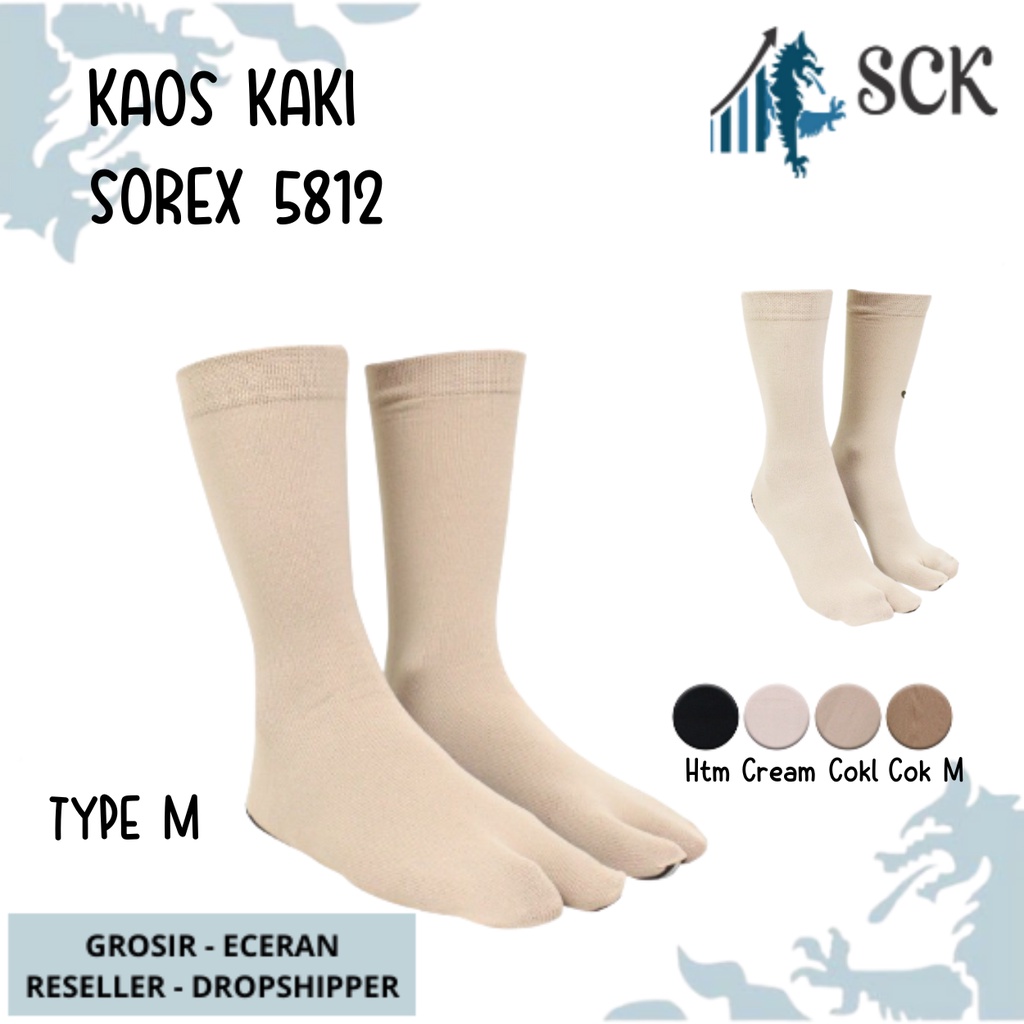 Kaos Kaki Sorex Wanita Muslimah Jempol K 5812 / Kaus Kaki Perempuan 2 Jari Sebetis - SCK