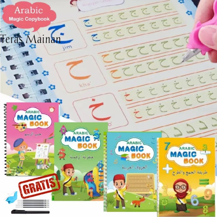 

1 Set 4 Buku Magic Pratice Belajar Menulis Huruf Hijaiyah Copy Book