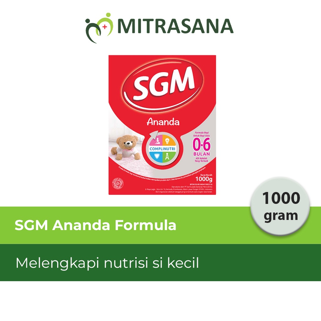 SGM Ananda 2 (6-12 Bulan) Formula Bayi Bubuk 1000 gr