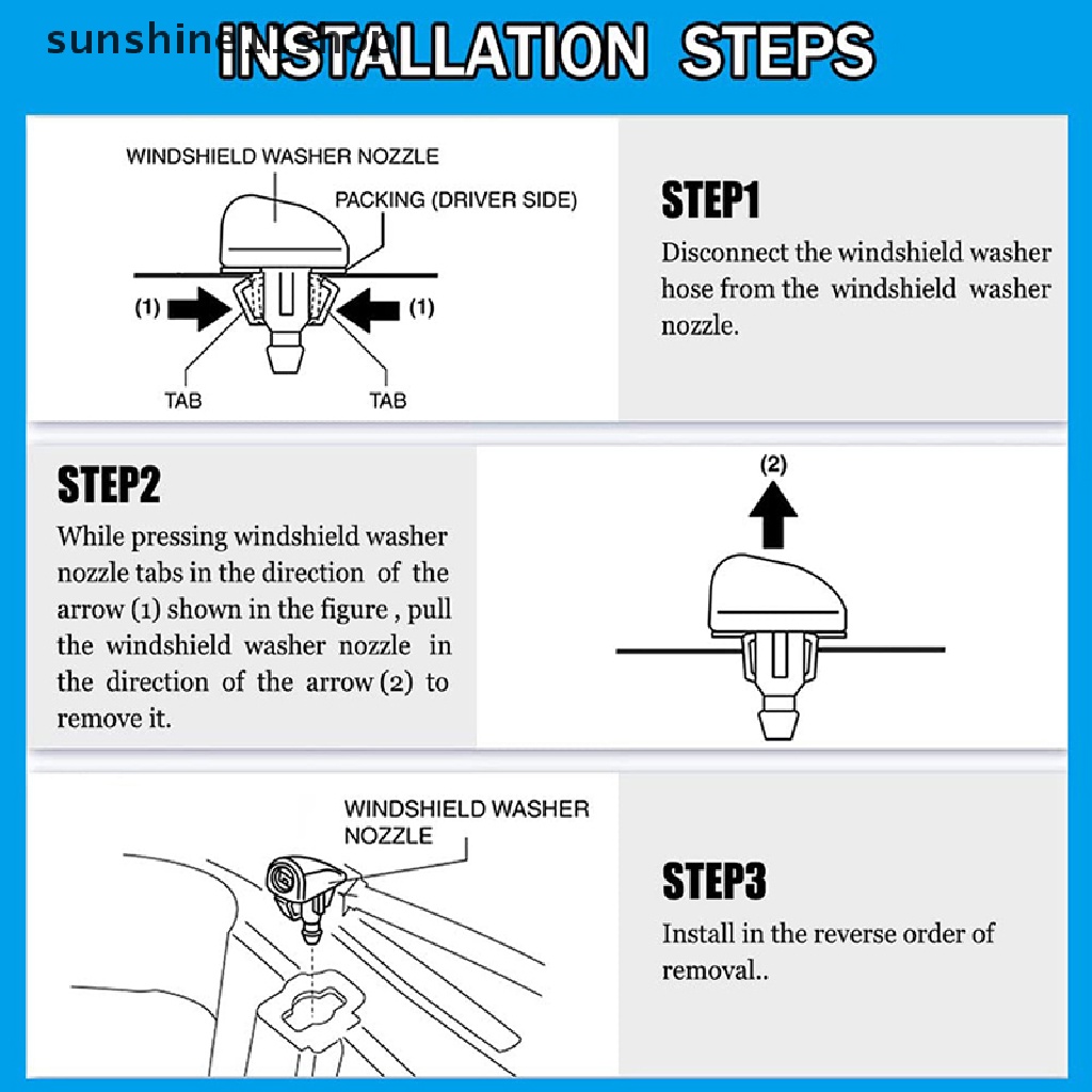Sho 2pcs Nozzle Mesin Cuci Kaca Depan Wiper Kaca Depan Kit Wiper Mesin Cuci Untuk Jeep 55372143Ab N