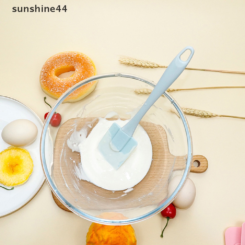 Sunshine 3Pcs/Set Silikon Scraper Baking Tools DIY Kue Butter Cream Spatula Kuas Minyak ID