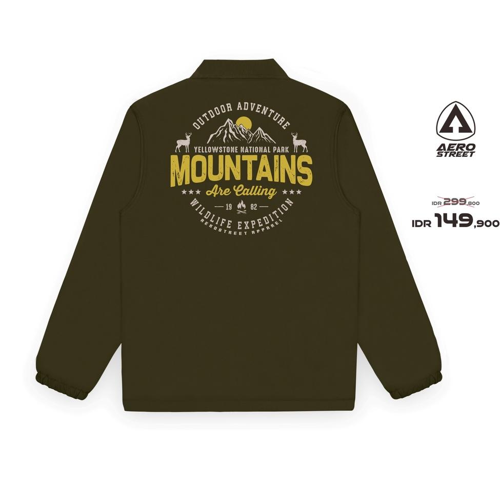 Ready Aerostreet Coach Jacket Outdoor Adventure Hijau Army Jaket DADAA