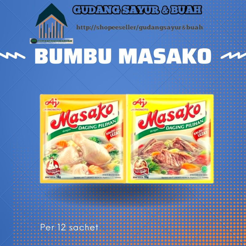 

Masako Bumbu Masak 1Renceng/per 12 sachet