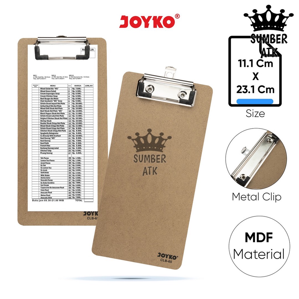 

Clipboard Papan Jalan Alas Ujian Joyko CLB-65