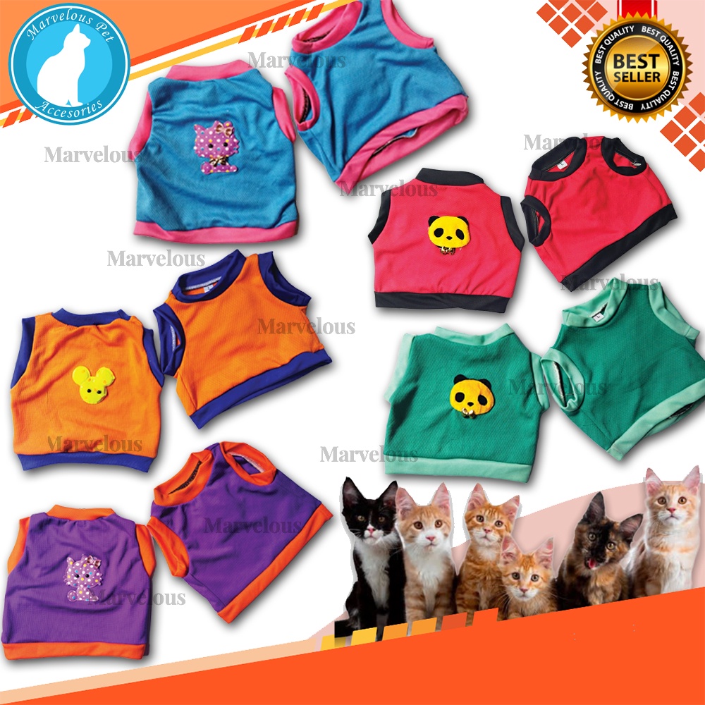 Kaos Baju Kucing Bahan Kain Jeruk Motif Polos Lucu Model Kutungan