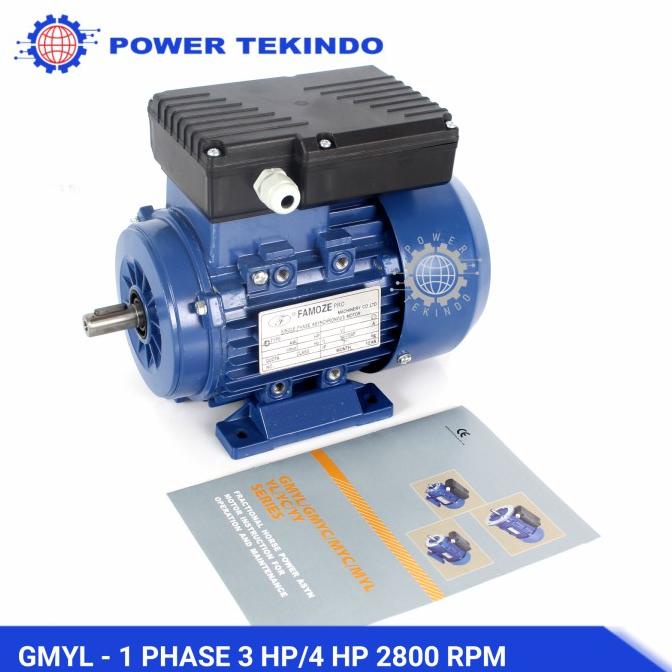 Famoze Pro Dinamo 1 Phase 3 Hp/4 Hp 2800 Rpm 2 Pole Elektro Motor 4 Pk