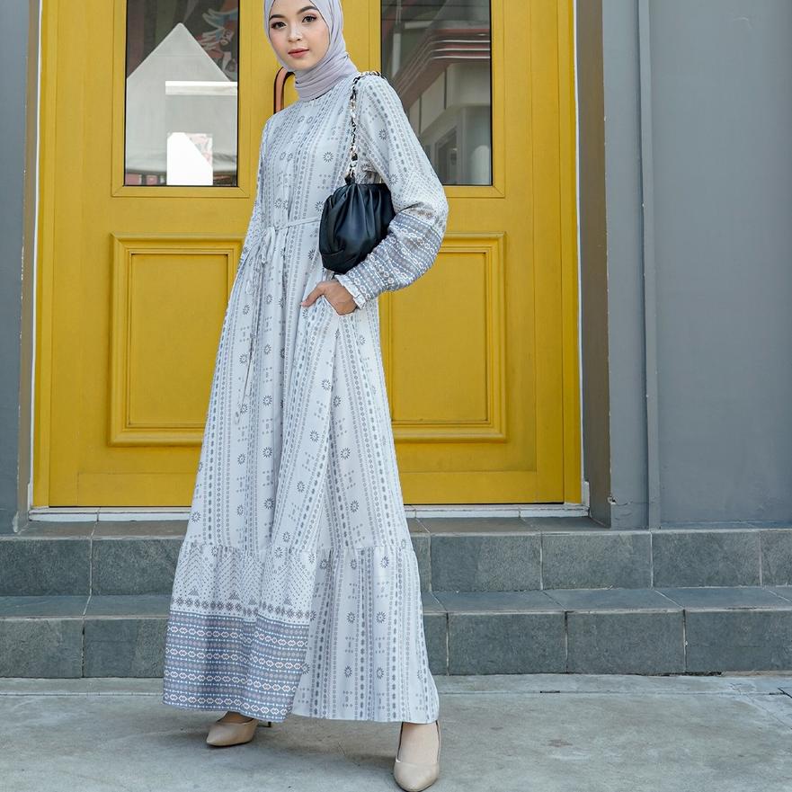 ❉ Nobby - Merlyn Dress Motif Full Print Casual Busui Friendly dengan Tali ❃