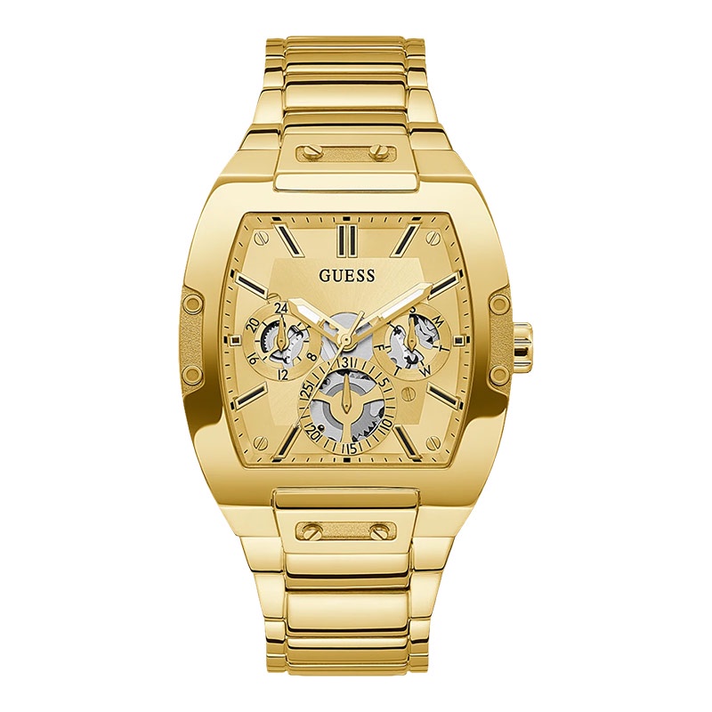 Jam Tangan Pria Guess Phoenix GW0456G2 Men Gold Dial Gold Stainless Steel Strap