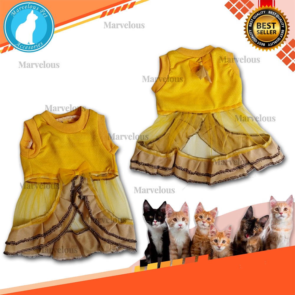 Kaos Baju Kucing Lucu Model Rok Polos Bahan Kain Tile dan Jeruk