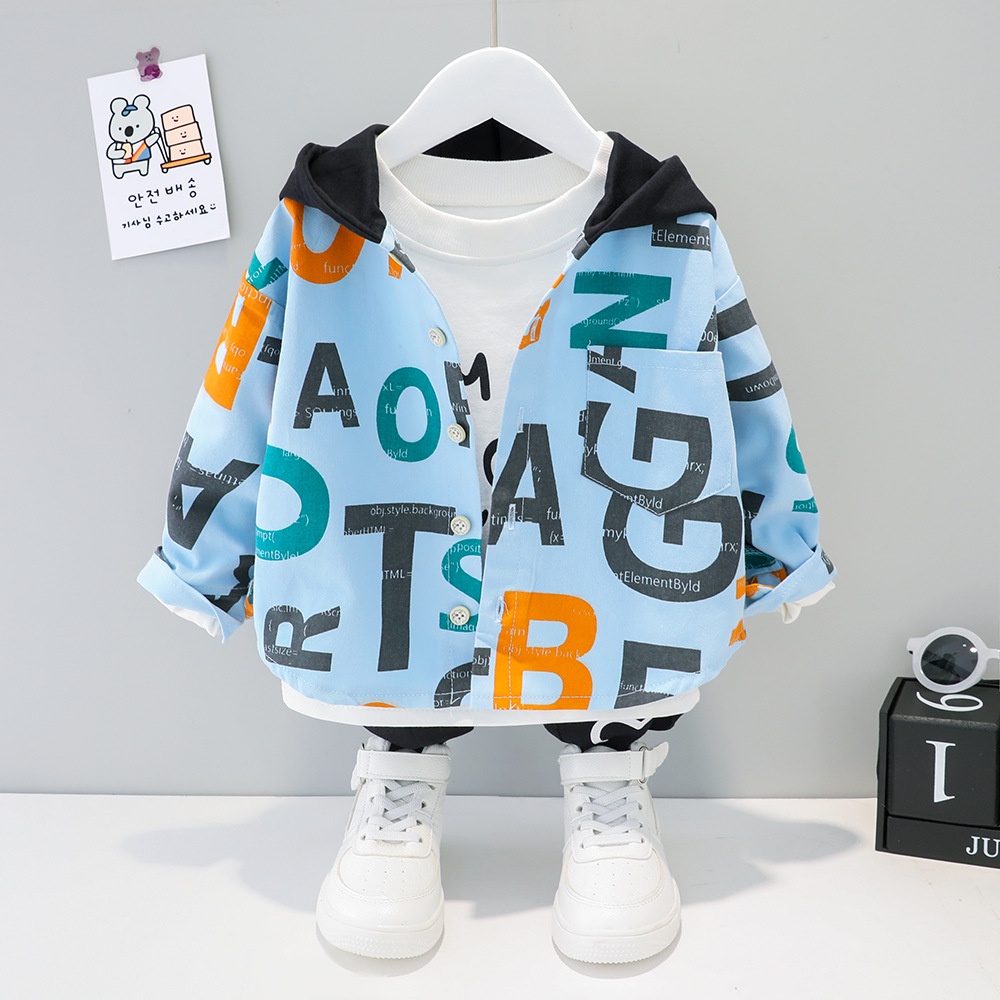 AB34 NEW Jaket bayi dan anak motif abjad kualitas premium