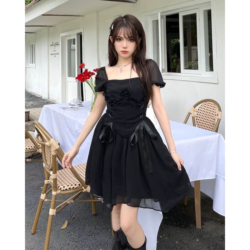 ALUNA GOTHIC STYLE DRESS little black dress 2022 casual korean