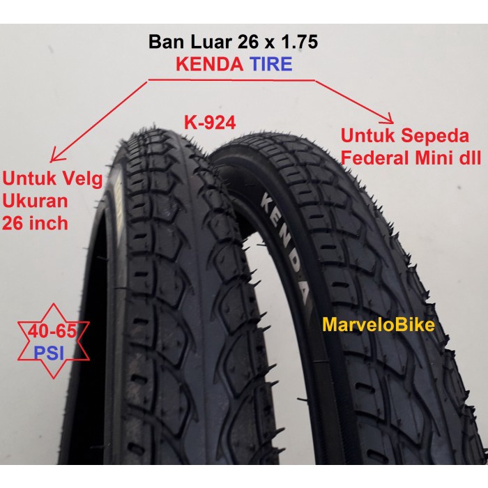 Ban Ban Luar Sepeda 26 X 1.75 / 26 X 175 Kenda