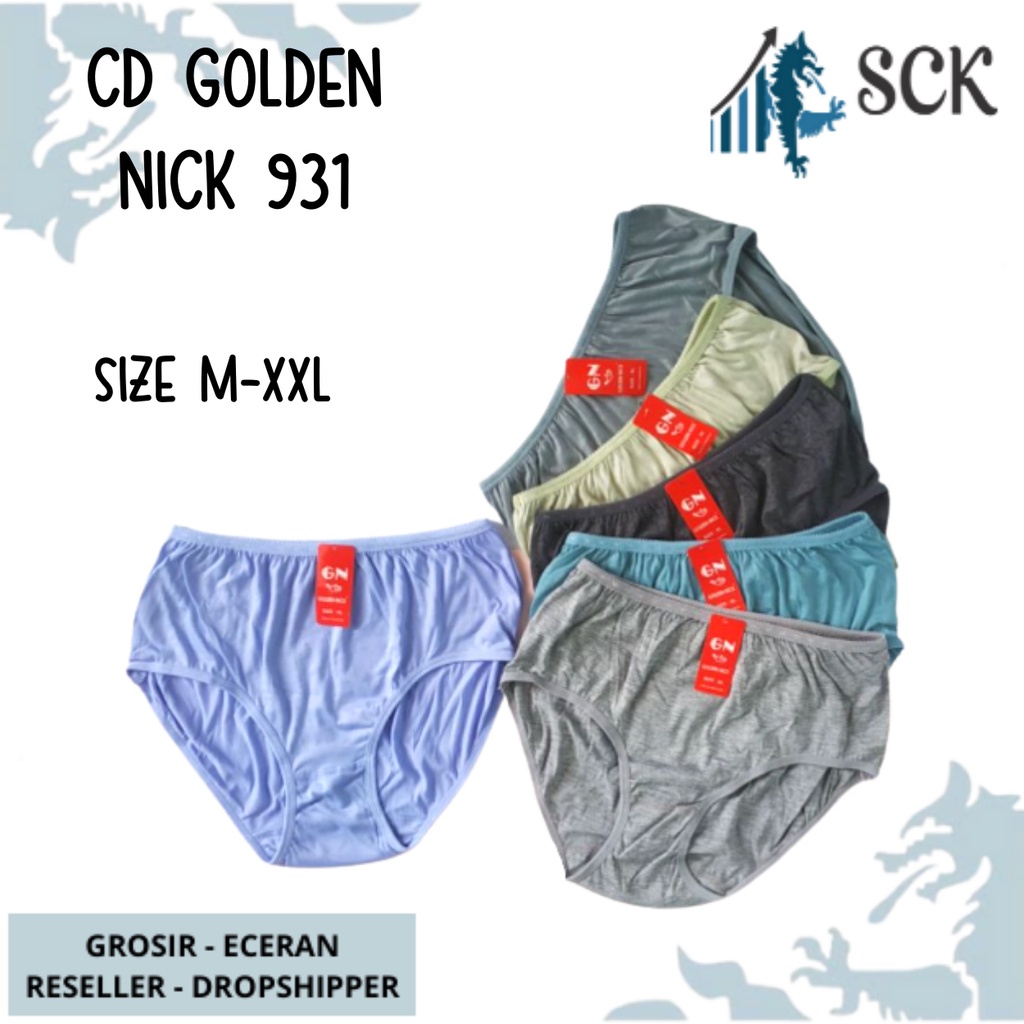 [ISI 3] Celana Dalam GOLDEN NICK 931 SIZE M-3L / CD Cewek Warna Muda Polos / Pakaian Dalam Wanita - sckmenwear GROSIR
