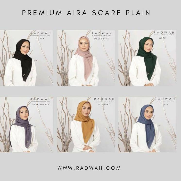 Best Product READY❗️AIRA SCARF ANTI AIR RADWAH - Jilbab Segiempat Polos