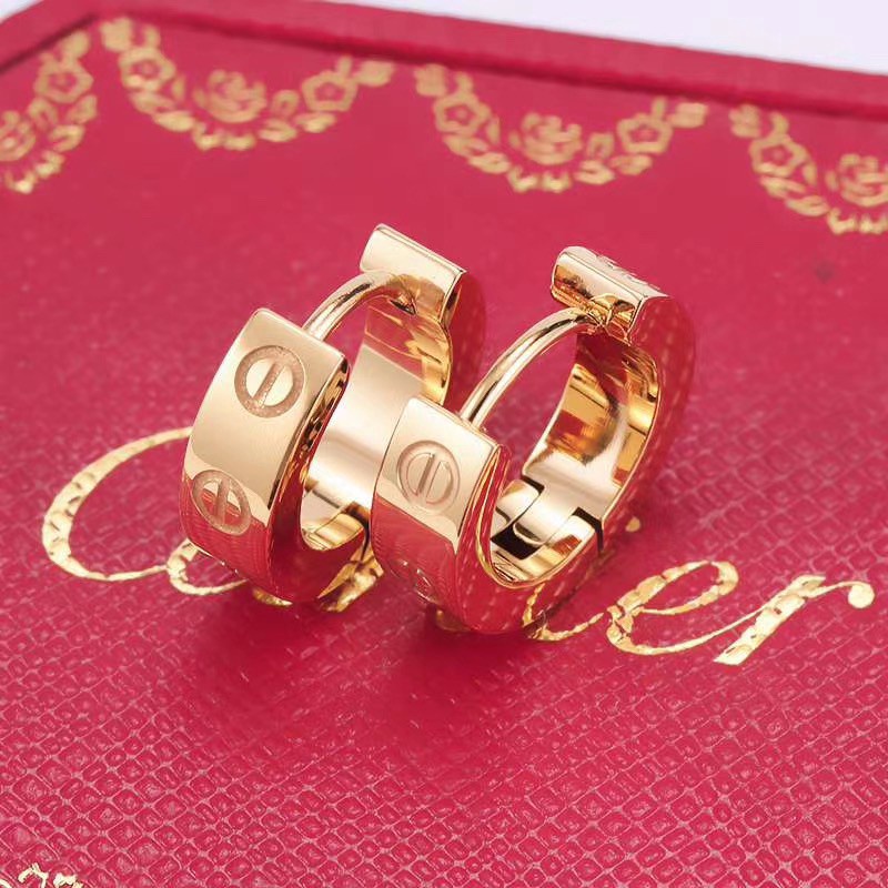 Anting Hoop Hypoallergenic Bahan Titanium Steel Plated 18K Rose Gold Silver Untuk Pria Dan Wanita