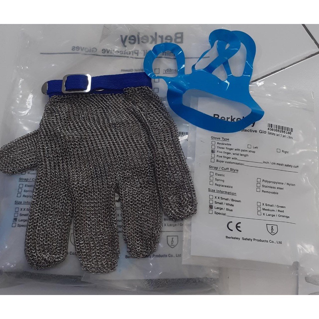 Sarung Tangan Baja 5 Jari - Berkeley Stainless Steel Metal Glove