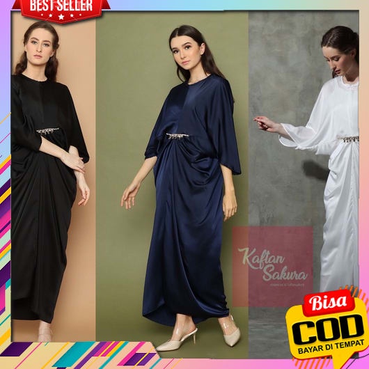 Kaftan Wanita Terbaru Kekinian 2022 Bordir Emas "Agata Kaftan" Real Pict Ori By Mieux, Fit To Jumbo 