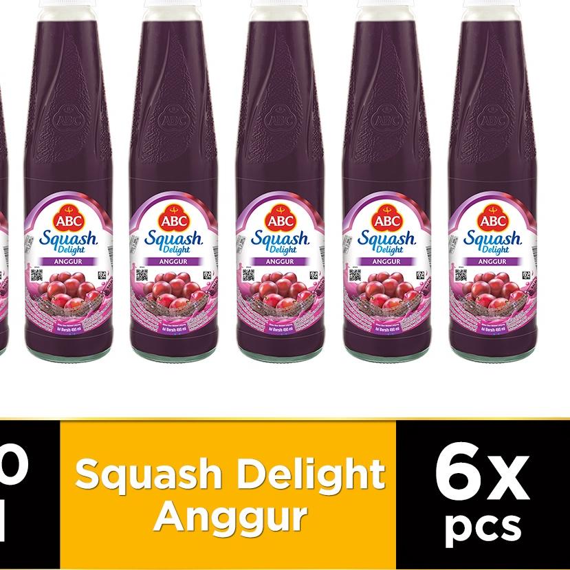 

➹ ABC Sirup Squash Delight Anggur 450 ml - Multi Pack 6 pcs ◌