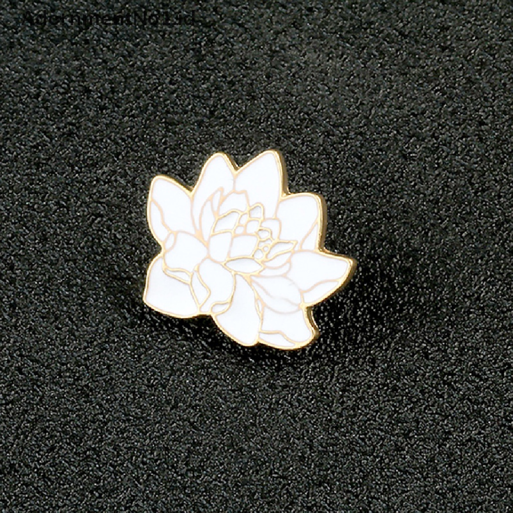 [AdornmentNo1] Buddhism White Lotus Flower Enamel Pin Floral Plant Bros Denim Coat Ransel Lapel Pin Pria Wanita Lencana Perhiasan Jepang Hadiah Syal Kancing [ID]