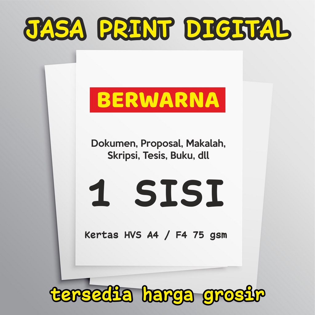 

JASA PRINT BERWARNA HVS A4 F4 75 GSM HASIL CEPAT KILAT