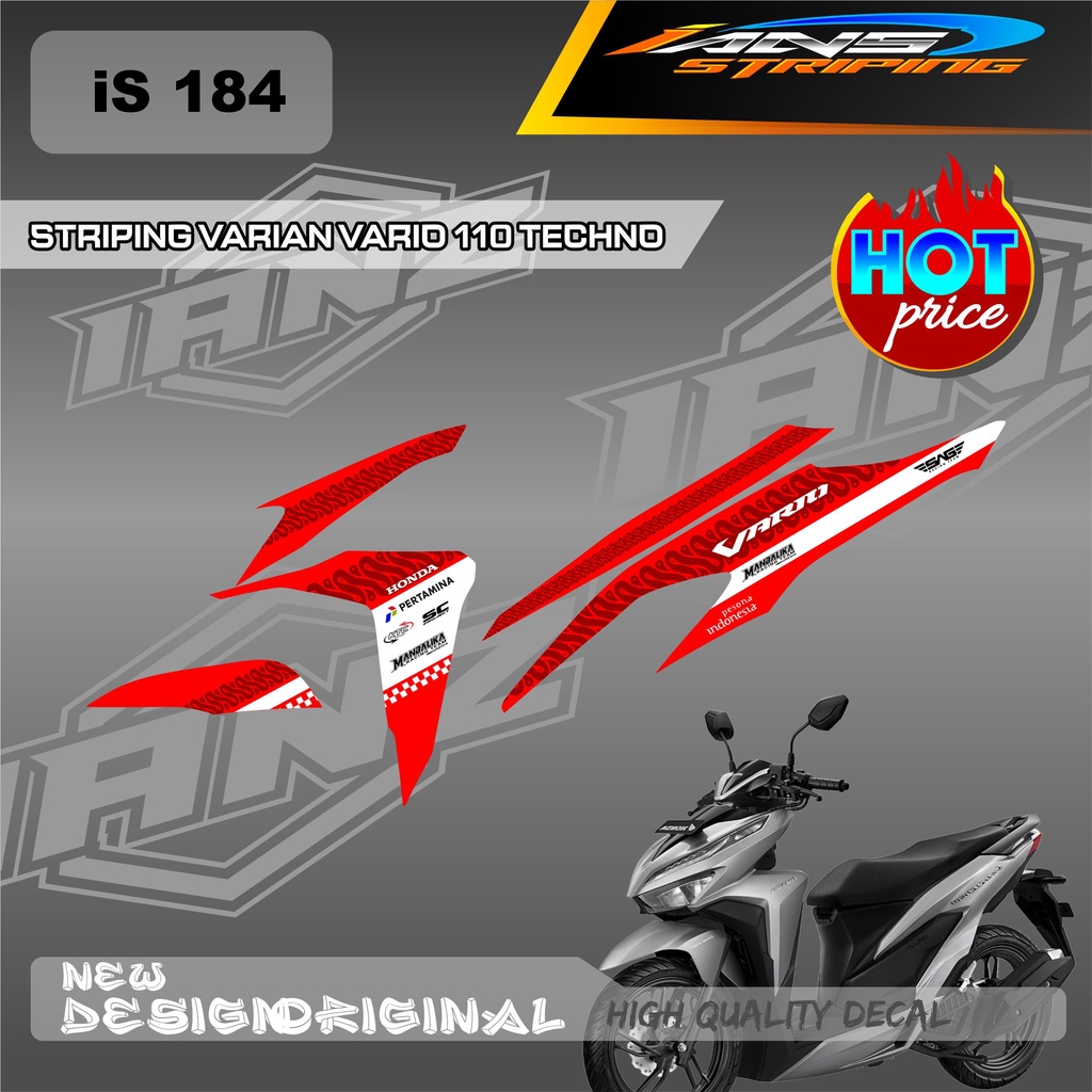 DECAL LIST VARIO STRIPING  TECHNO 110 KONSEP  SUDAH MENGGUNAKAN LAMINASI / STIKER KERETA VARIO TECHNO OLD IS184