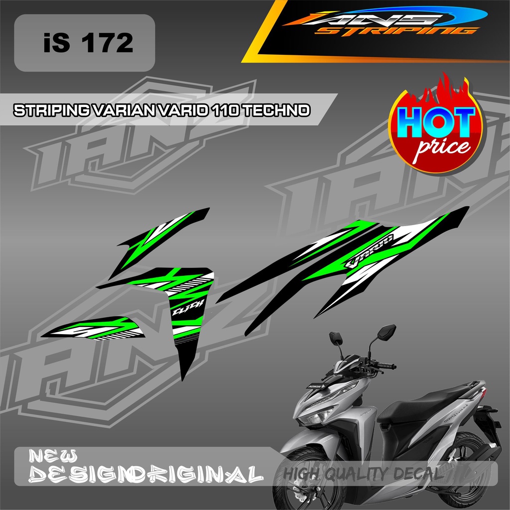 NEW STRIPING  TECHNO 110cc / DECAL VARIO TECHNO 110 OLD  SUDAH MENGGUNAKAN LAMINASI / STIKER KERETA VARIO TECHNO OLD IS172