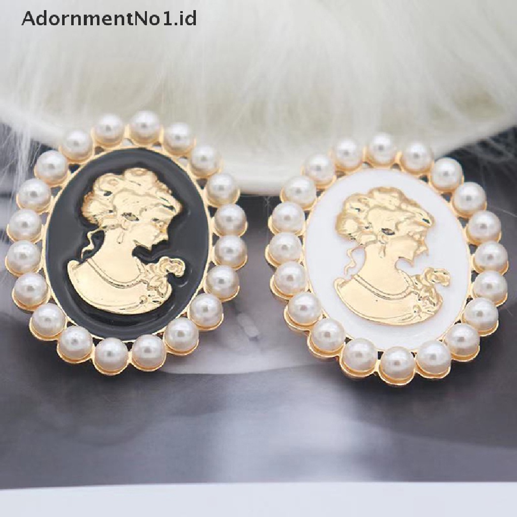 [AdornmentNo1] Fashion Bentuk Oval Mutiara Ratu Bros Untuk Wanita Kerah Pin Kostum Pesta Perhiasan Dekorasi Hadiah [ID]