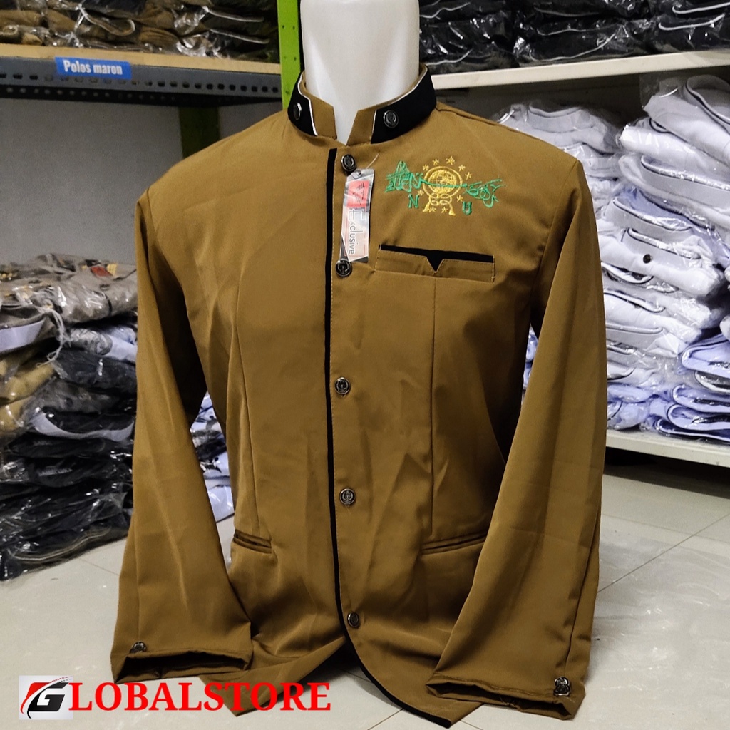JAS KOKO MODEL TERBARU PAKAIAN MUSLIM PRIA Jasko Bordir Logo NU Big Size Jumbo Warna Hijau